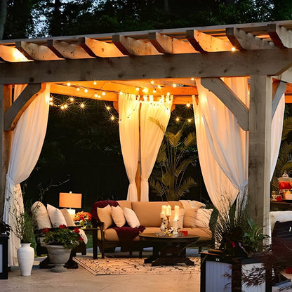 Retro LED Outdoor String Lights with Hanging Bulbs
