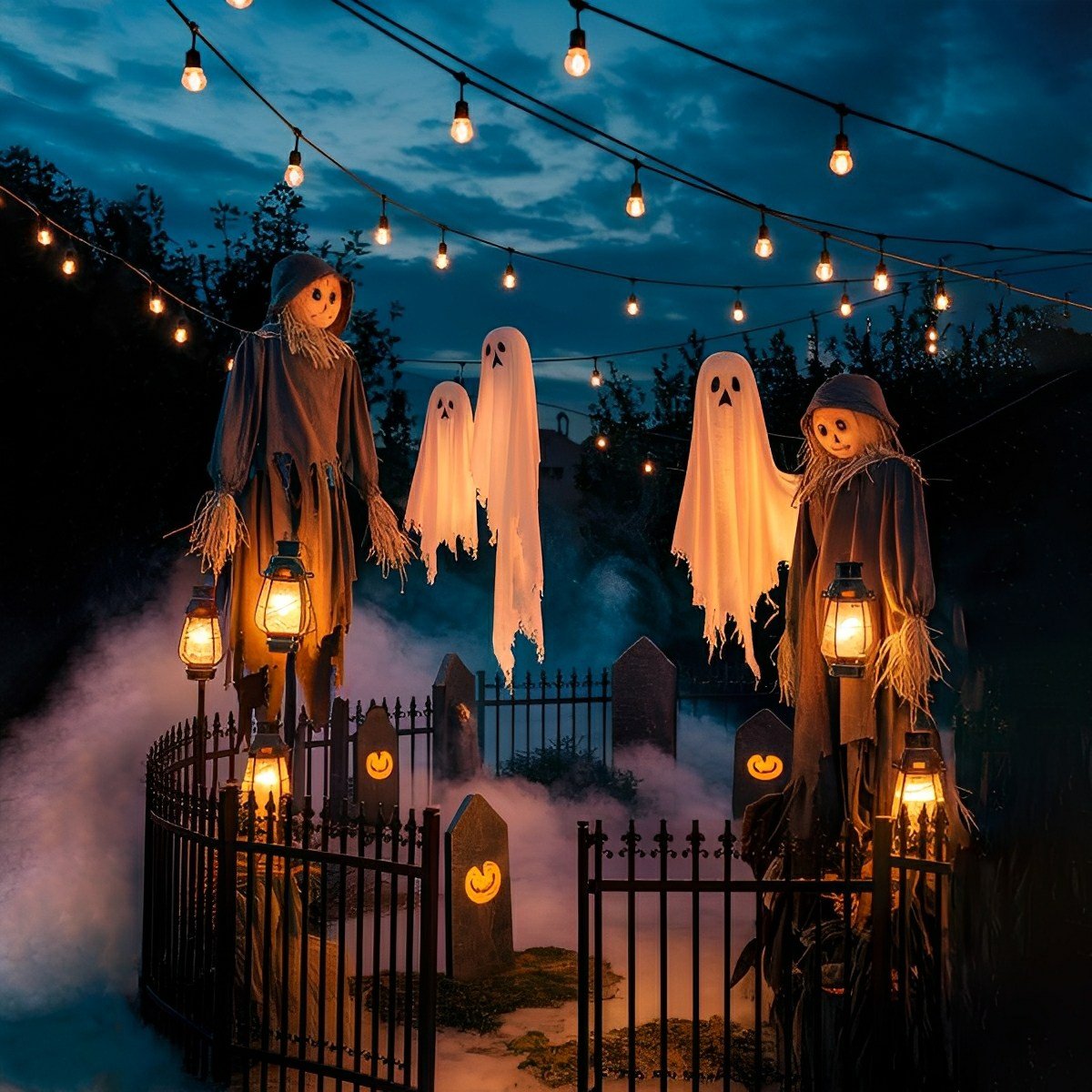 Retro LED Outdoor String Lights with Hanging Bulbs