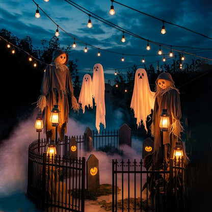 Retro LED Outdoor String Lights with Hanging Bulbs