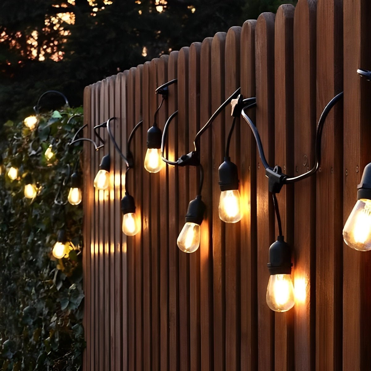 Retro LED Outdoor String Lights with Hanging Bulbs
