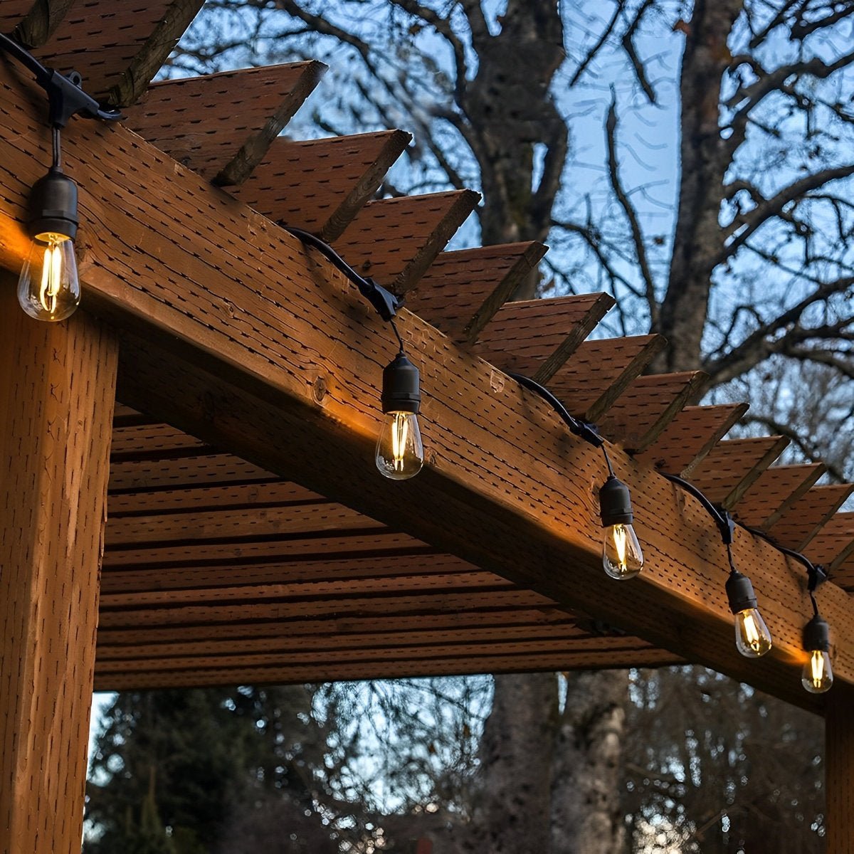 Retro LED Outdoor String Lights with Hanging Bulbs