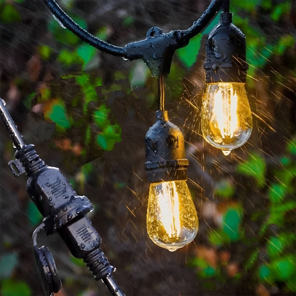 Retro LED Outdoor String Lights with Hanging Bulbs