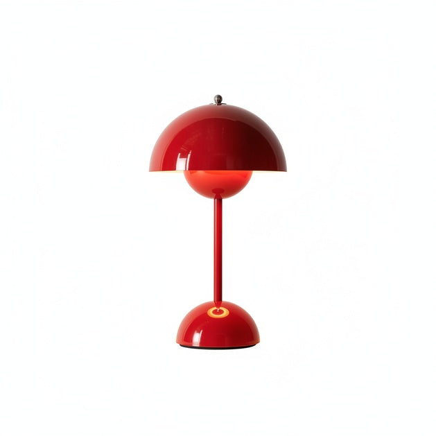 Retro Mushroom Table Lamp Cordless Rechargeable with Dome Shade