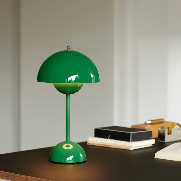 Retro Mushroom Table Lamp Cordless Rechargeable with Dome Shade