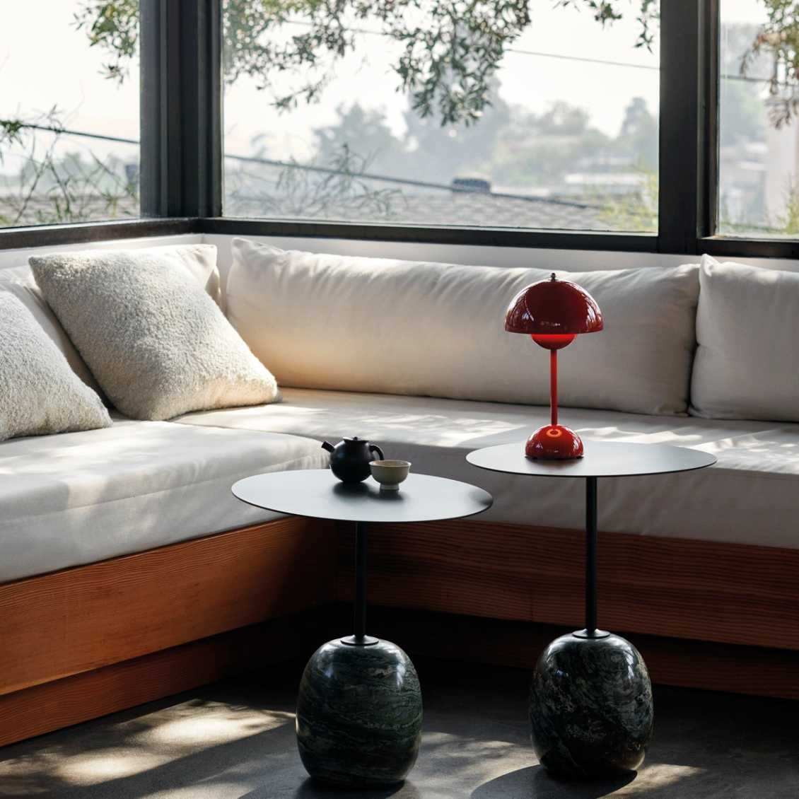 Retro Mushroom Table Lamp Cordless Rechargeable with Dome Shade