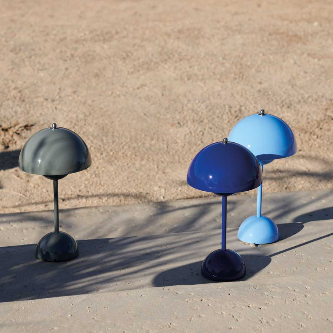 Retro Mushroom Table Lamp Cordless Rechargeable with Dome Shade