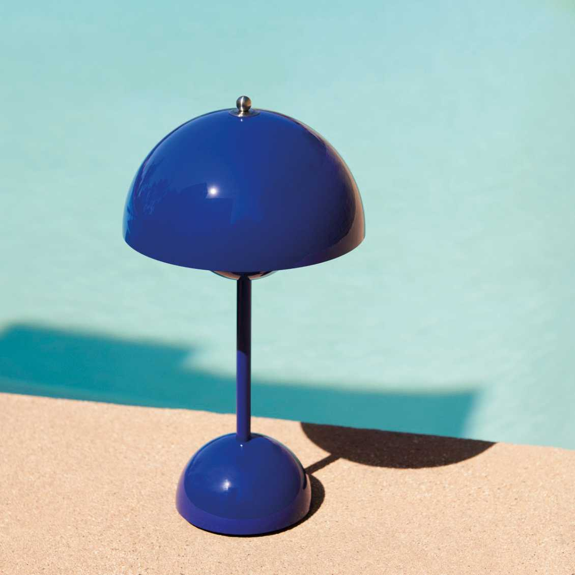Retro Mushroom Table Lamp Cordless Rechargeable with Dome Shade