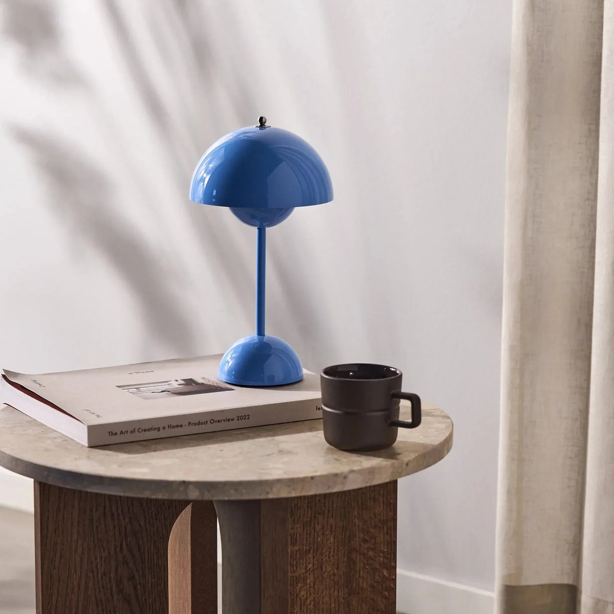 Retro Mushroom Table Lamp Cordless Rechargeable with Dome Shade
