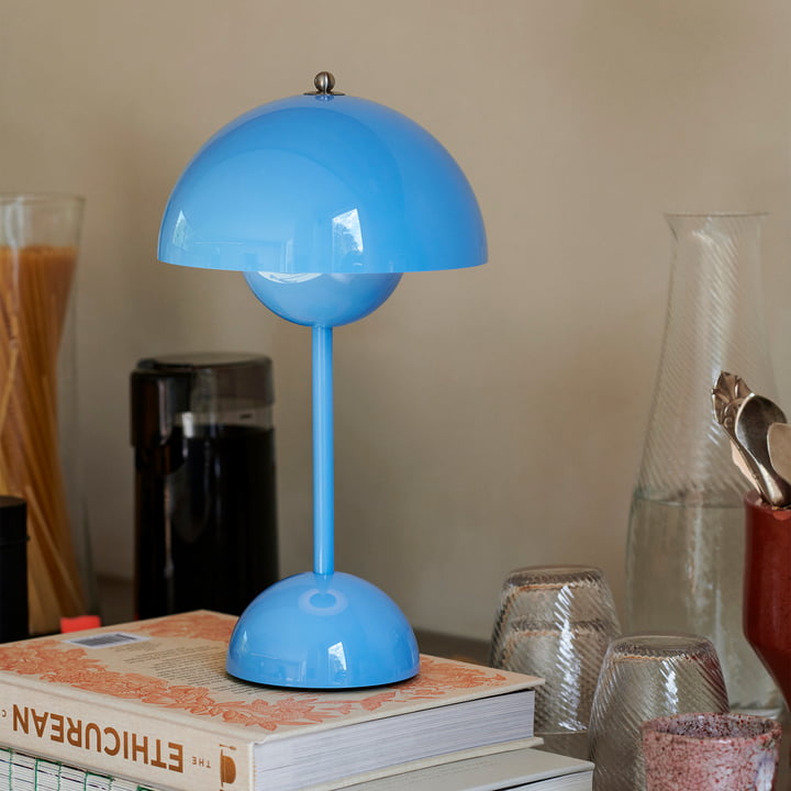 Retro Mushroom Table Lamp Cordless Rechargeable with Dome Shade