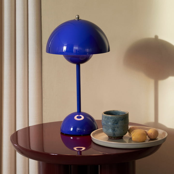 Retro Mushroom Table Lamp Cordless Rechargeable with Dome Shade