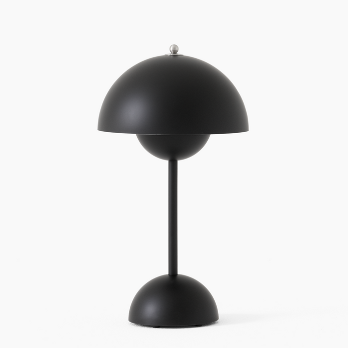 Retro Mushroom Table Lamp Cordless Rechargeable with Dome Shade