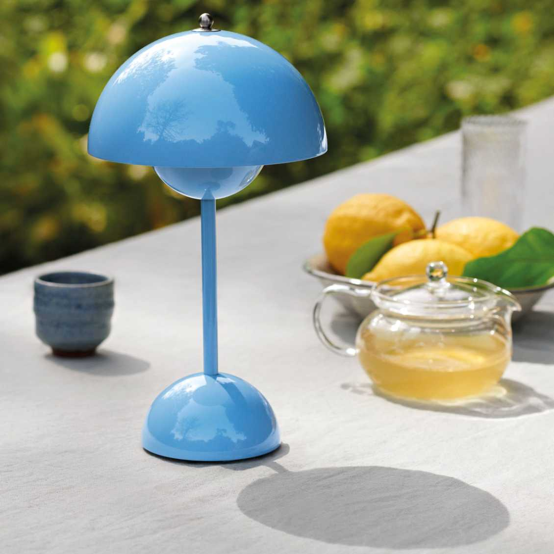 Retro Mushroom Table Lamp Cordless Rechargeable with Dome Shade