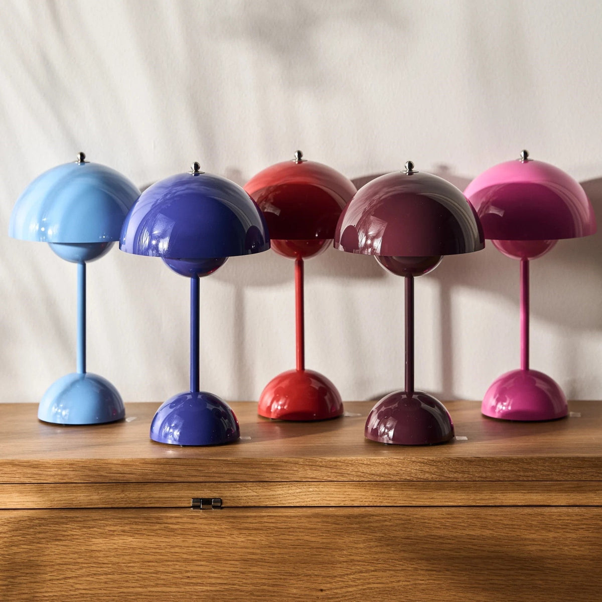 Retro Mushroom Table Lamp Cordless Rechargeable with Dome Shade