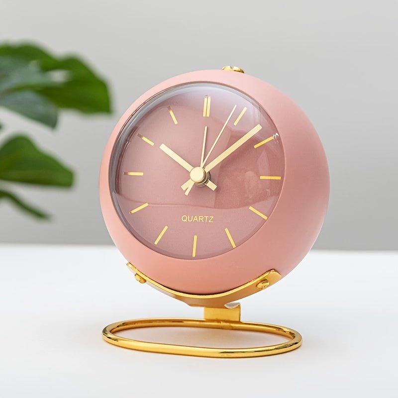 Retro Round Analogue Alarm Clock with Night Light