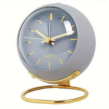 Retro Round Analogue Alarm Clock with Night Light