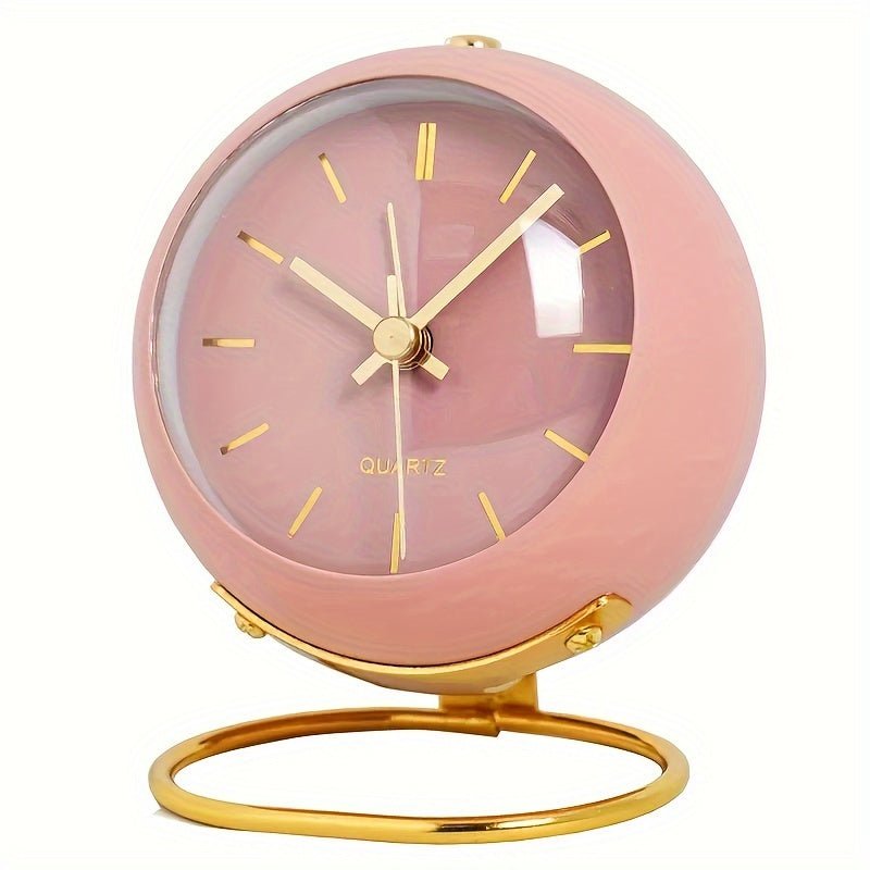 Retro Round Analogue Alarm Clock with Night Light