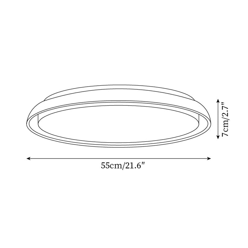 Round Ceiling Light Scandinavian with Travertine Stone Ring and Integrated LED