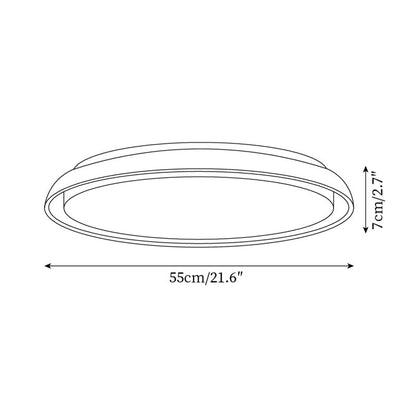 Round Ceiling Light Scandinavian with Travertine Stone Ring and Integrated LED