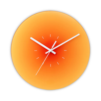 Round Glass Wall Clock with Gradient Design and Silent Quartz Movement