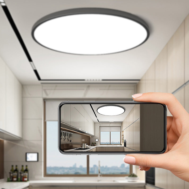 Round LED Ceiling Light Minimalist with Moisture Resistance and 3-Color Switch