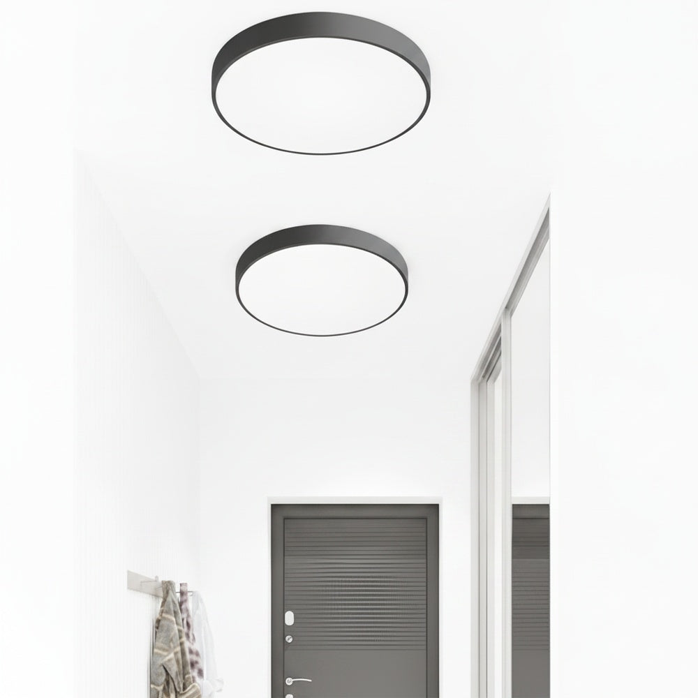 Round LED Flush Mount Ceiling Light Minimalist Disk with Frosted Diffuser