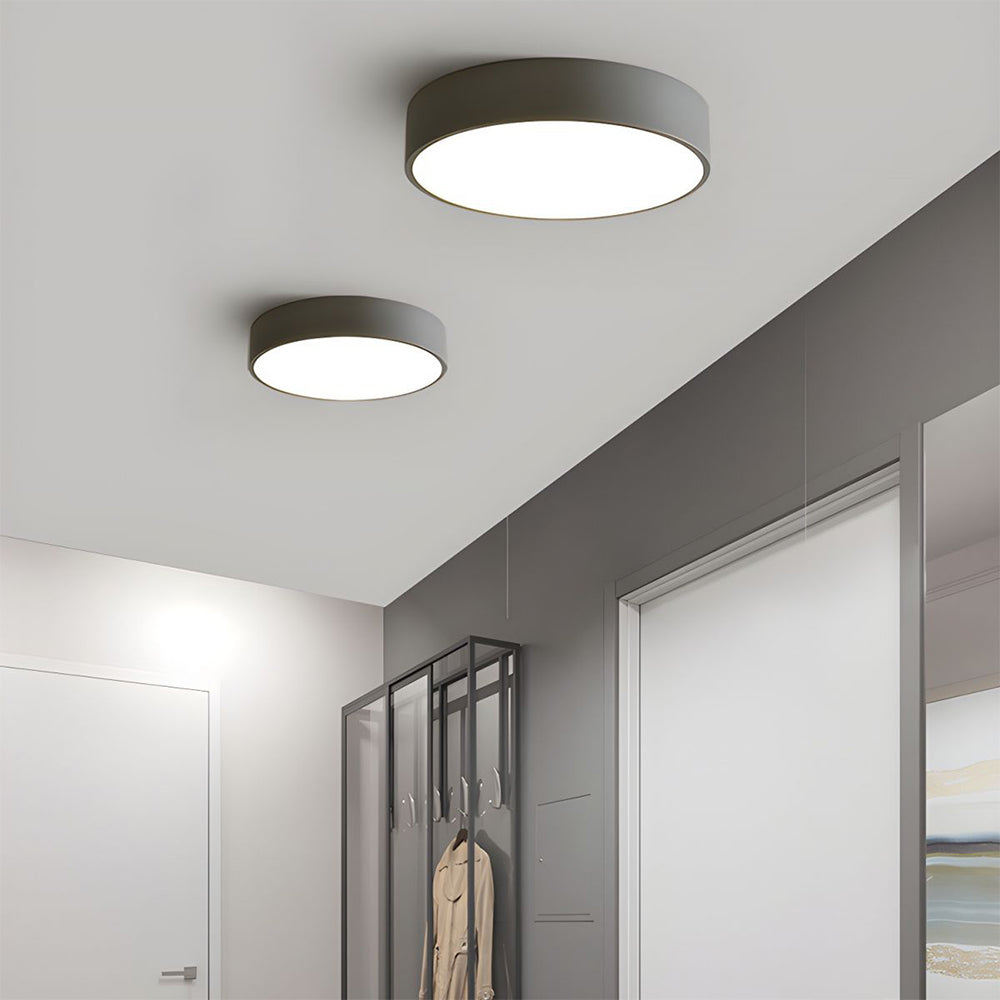 Round LED Flush Mount Ceiling Light Minimalist Disk with Frosted Diffuser