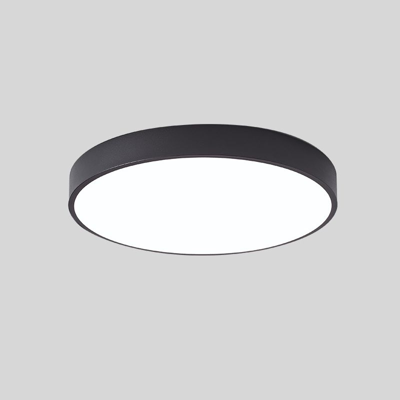 Round LED Flush Mount Ceiling Light Minimalist Disk with Frosted Diffuser