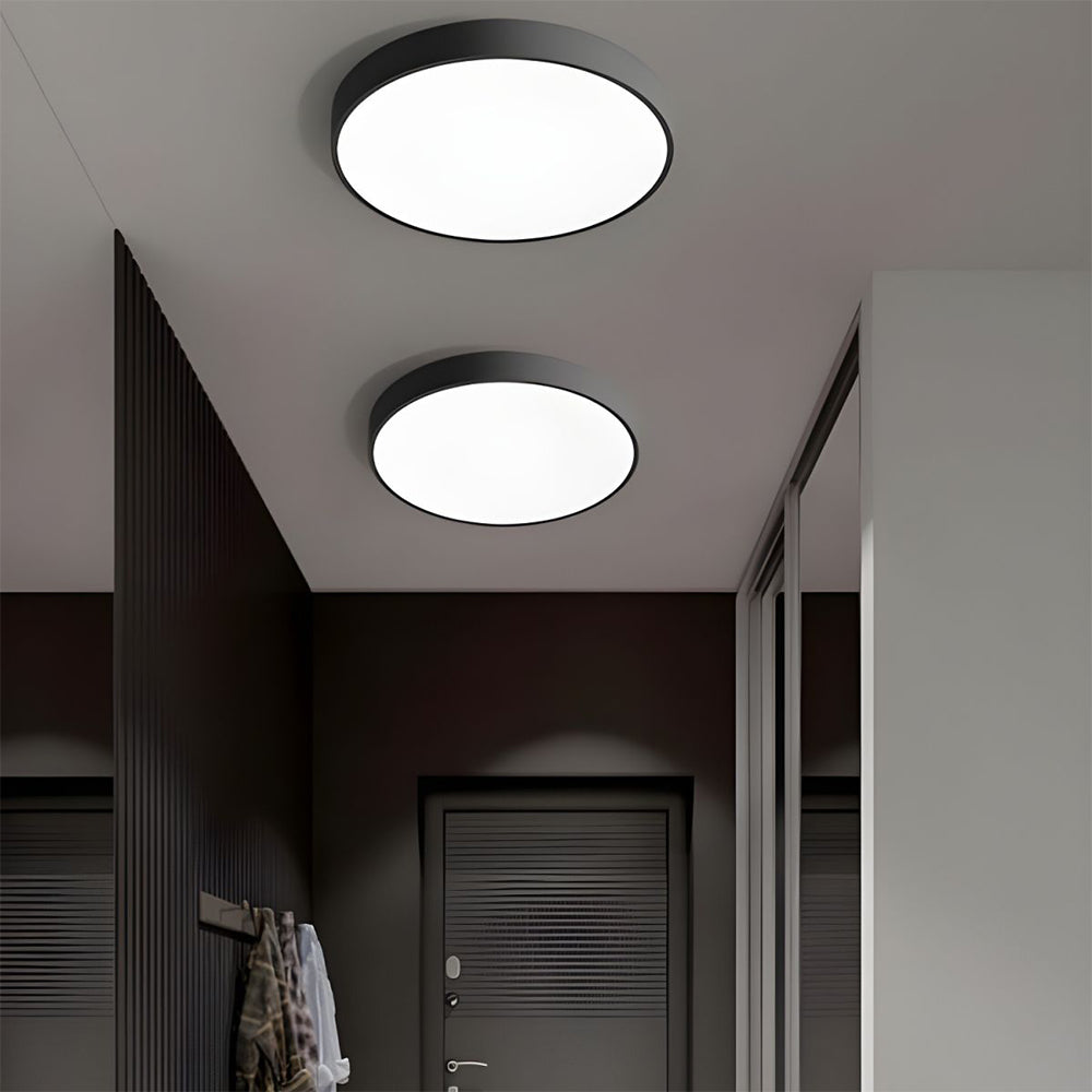 Round LED Flush Mount Ceiling Light Minimalist Disk with Frosted Diffuser