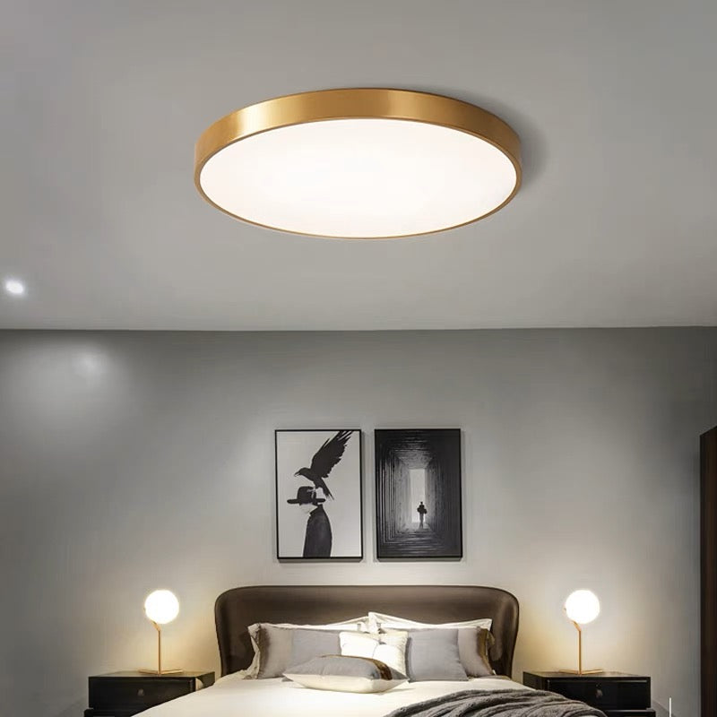 Round LED Flush Mount Ceiling Light Minimalist Disk with Frosted Diffuser