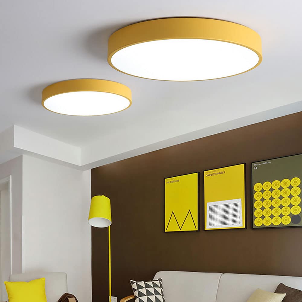 Round LED Flush Mount Ceiling Light Minimalist Disk with Frosted Diffuser