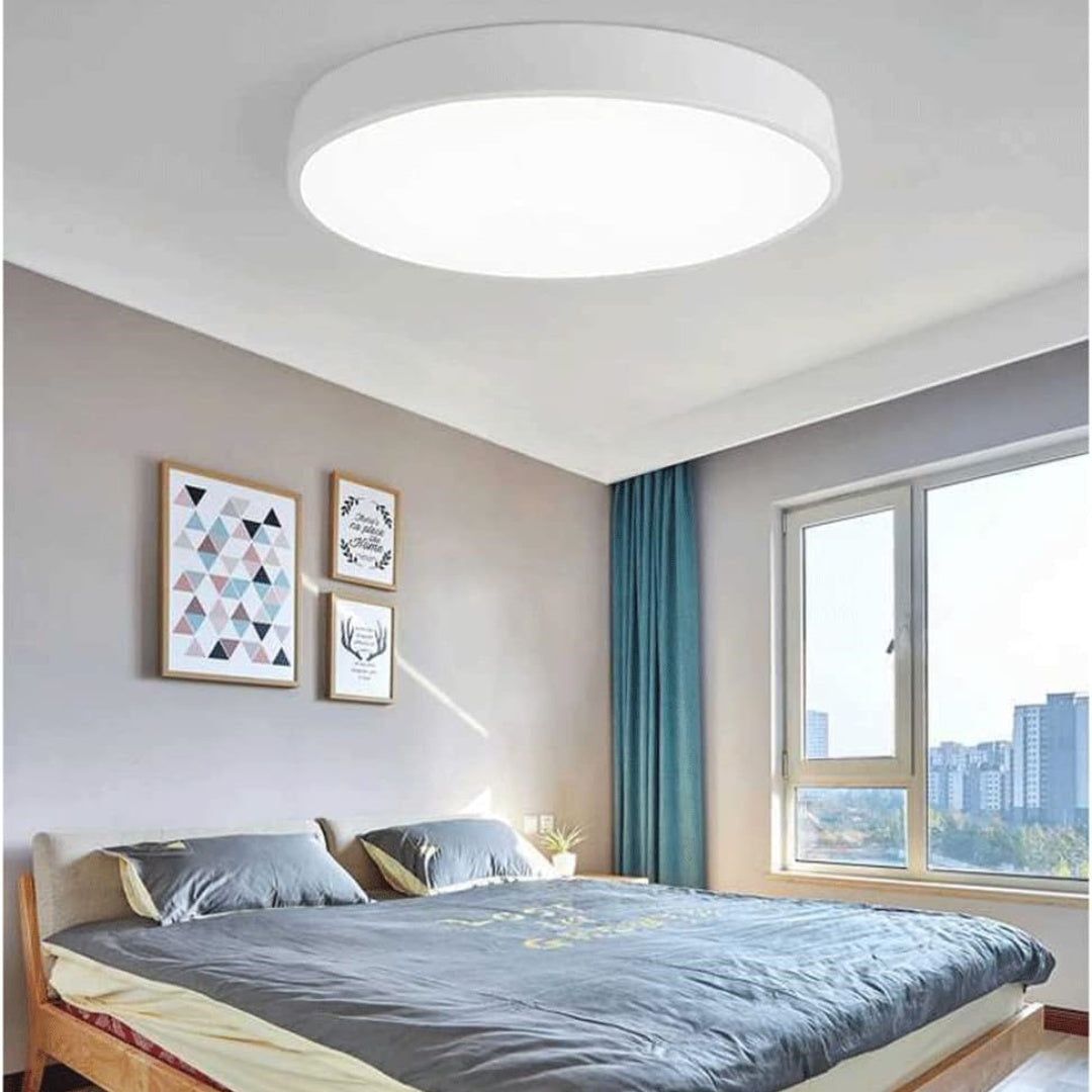 Round LED Flush Mount Ceiling Light Minimalist Disk with Frosted Diffuser