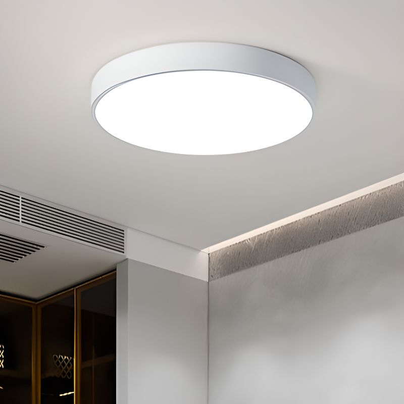 Round LED Flush Mount Ceiling Light Minimalist Disk with Frosted Diffuser
