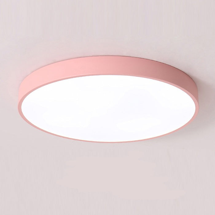 Round LED Flush Mount Ceiling Light Minimalist Disk with Frosted Diffuser