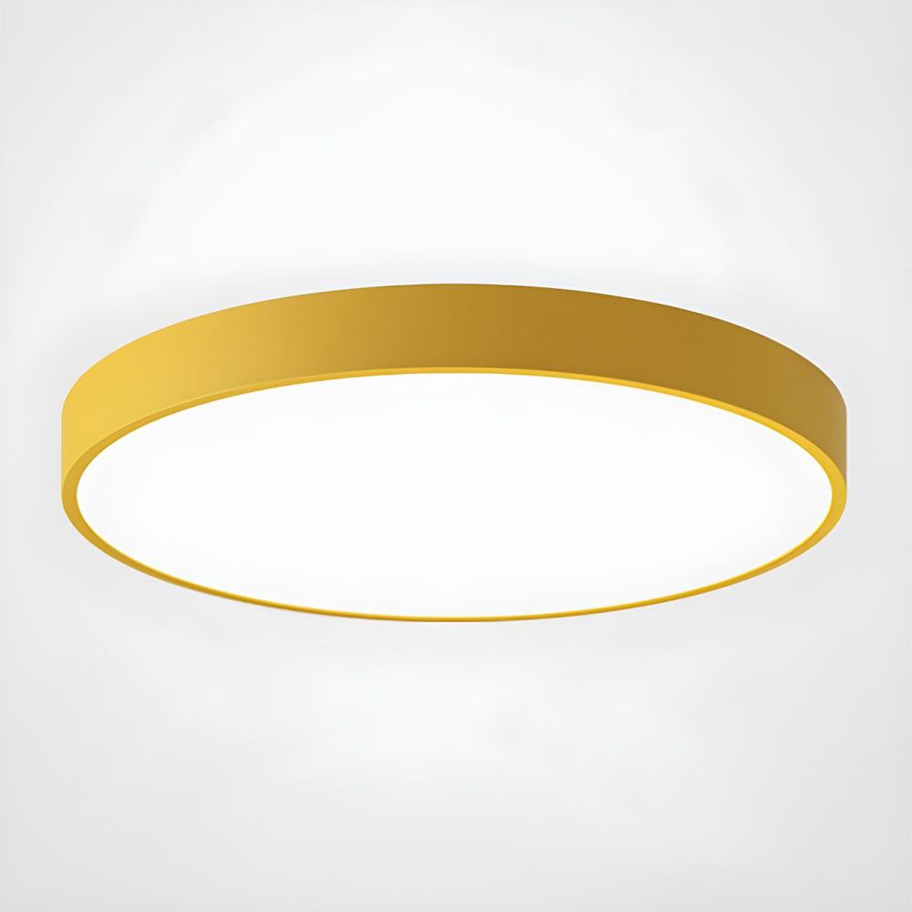 Round LED Flush Mount Ceiling Light Minimalist Disk with Frosted Diffuser