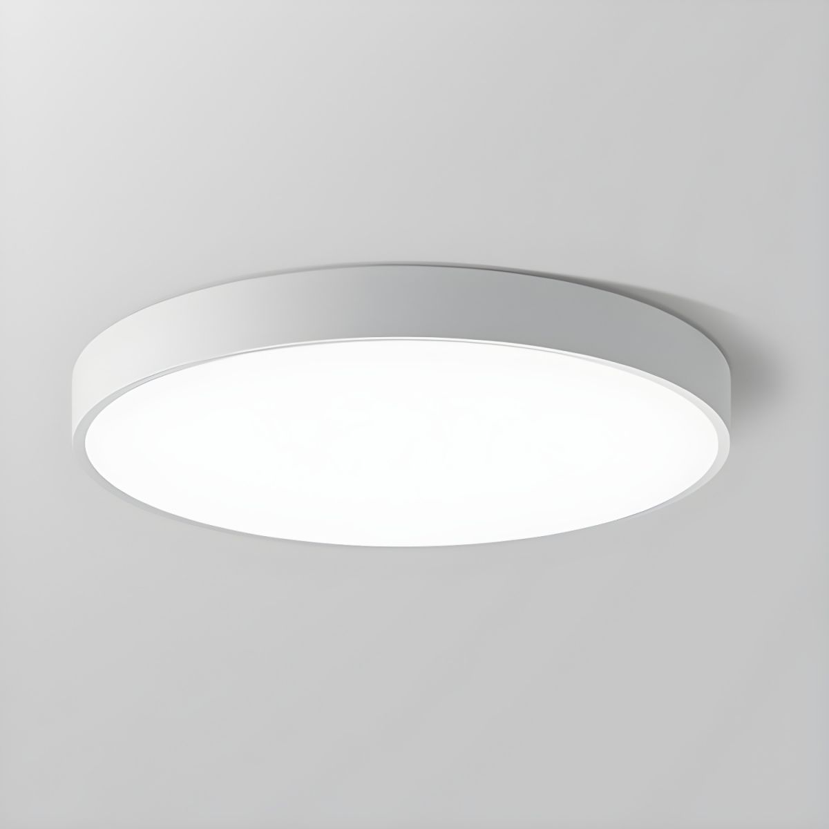 Round LED Flush Mount Ceiling Light Minimalist Disk with Frosted Diffuser