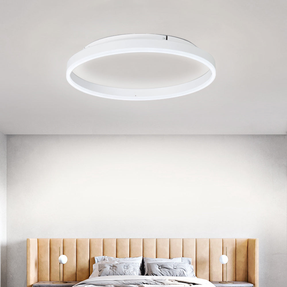 Round LED Flush Mount Ceiling Light Minimalist Ring Design Dimmable