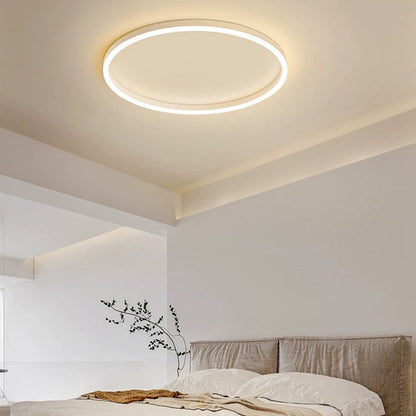 Round LED Flush Mount Ceiling Light Minimalist Ring Design Dimmable