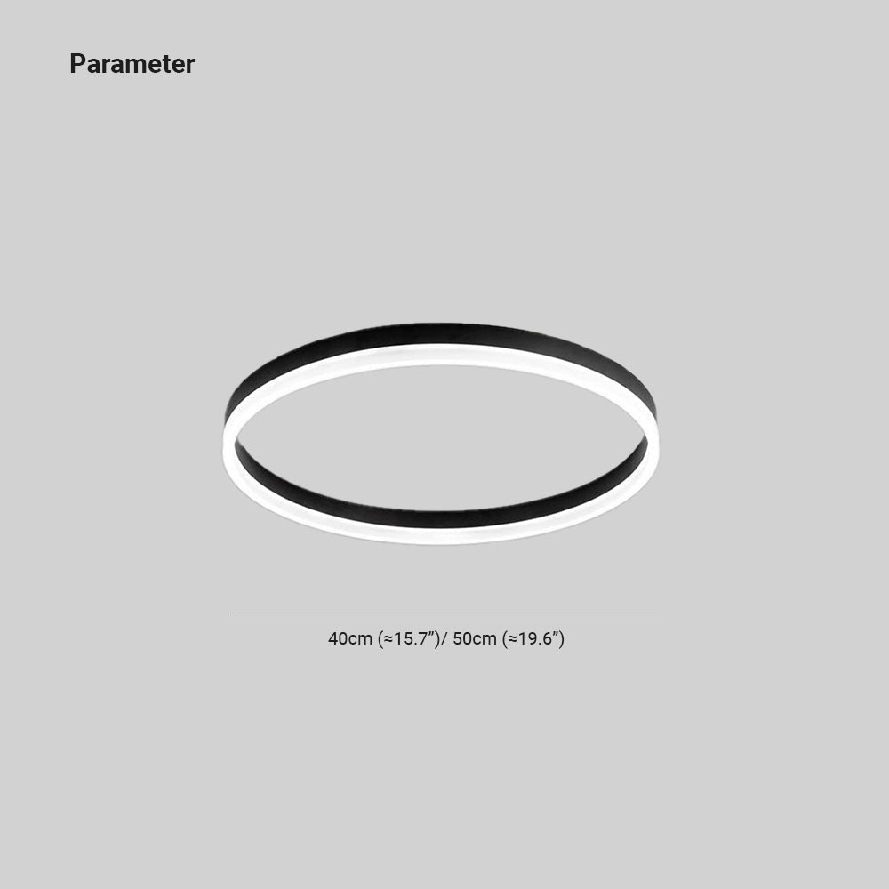 Round LED Flush Mount Ceiling Light Minimalist Ring Design Dimmable