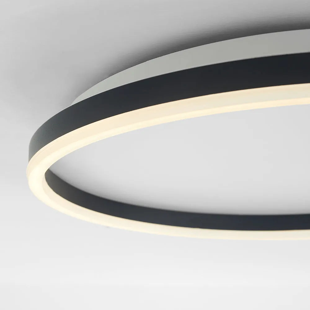 Round LED Flush Mount Ceiling Light Minimalist Ring Design Dimmable