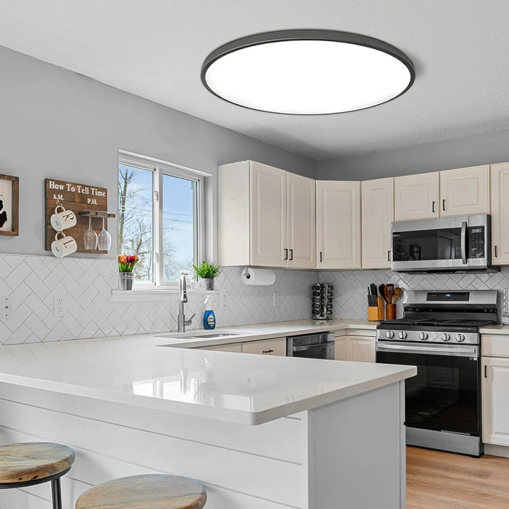 Round LED Flush Mount Ceiling Light Modern Minimalist with Integrated LED