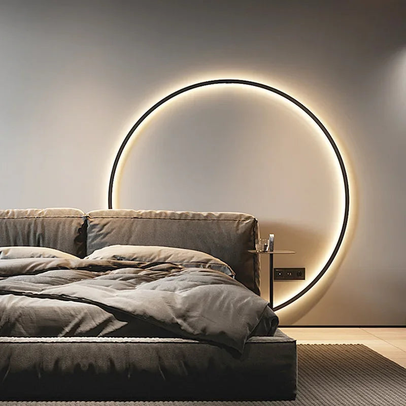 Round LED Wall Lamp Minimalist with Circular Ring Design