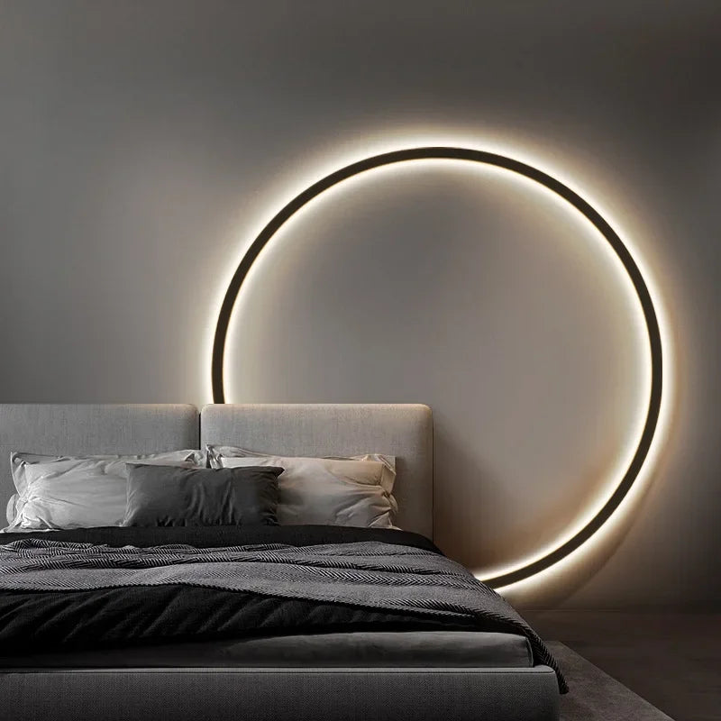 Round LED Wall Lamp Minimalist with Circular Ring Design