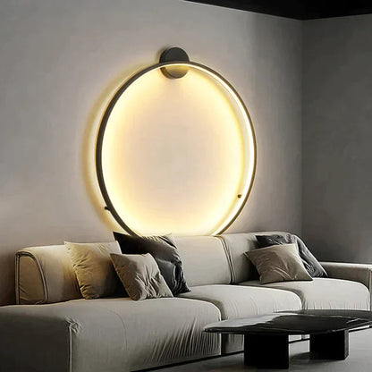 Round LED Wall Lamp Minimalist with Circular Ring Design