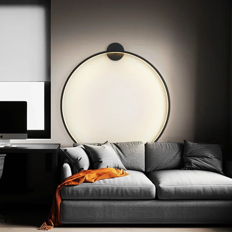 Round LED Wall Lamp Minimalist with Circular Ring Design