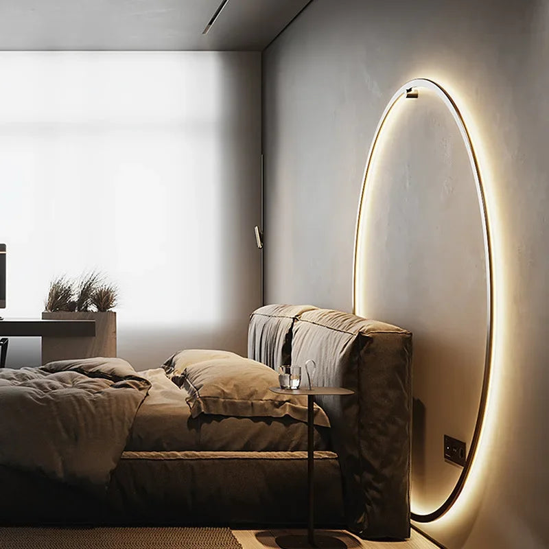 Round LED Wall Lamp Minimalist with Circular Ring Design