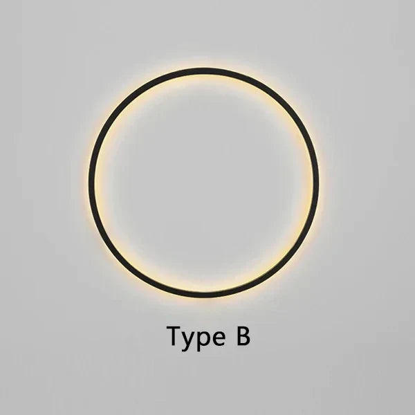 Round LED Wall Lamp Minimalist with Circular Ring Design