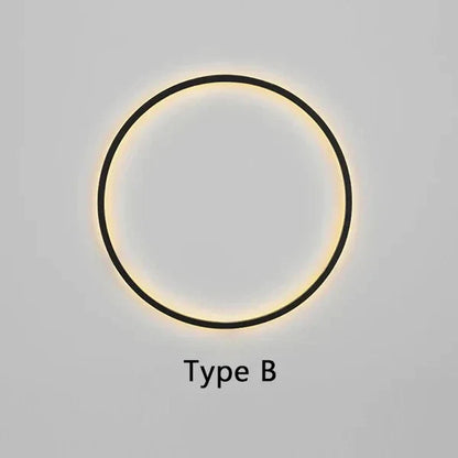 Round LED Wall Lamp Minimalist with Circular Ring Design
