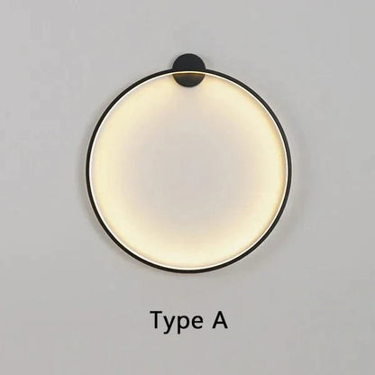 Round LED Wall Lamp Minimalist with Circular Ring Design