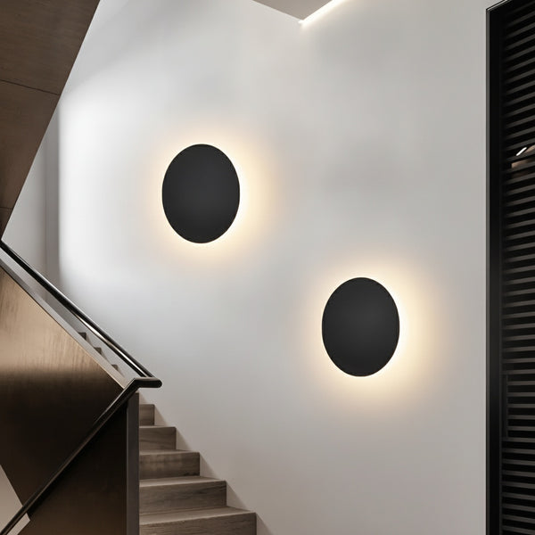 Round LED Wall Light Minimalist with Ambient Halo Glow