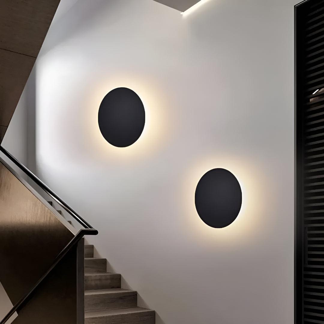 Round LED Wall Light Minimalist with Ambient Halo Glow